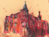 Tenement, Clarence Drive - Soft Pastels and Charcoal on Card