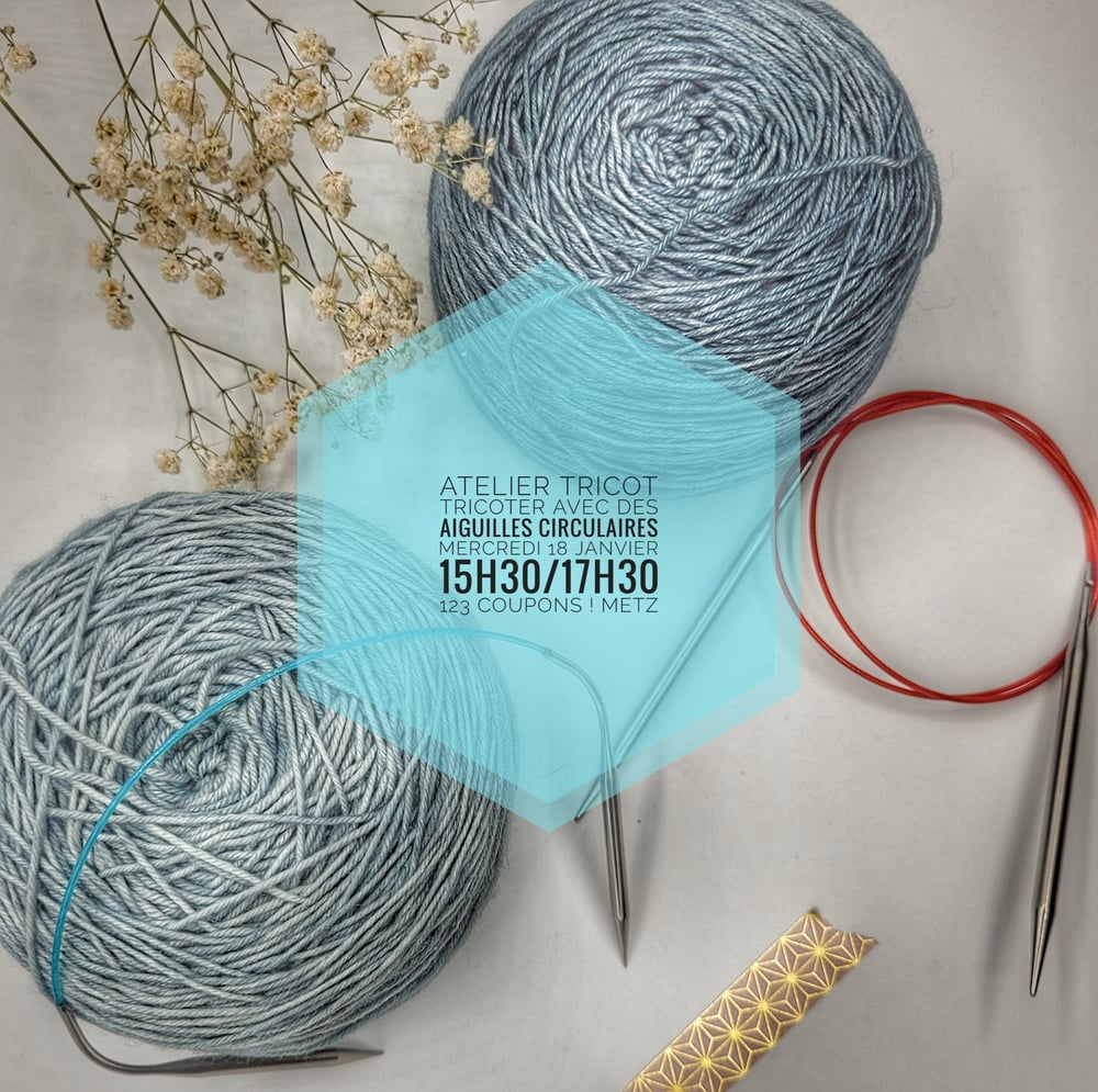 Image of Atelier : tricoter avec des aiguilles circulaires 18/01/23