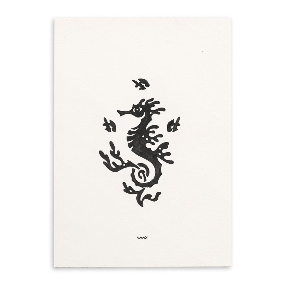 Image of 'BLUE' ink drawing