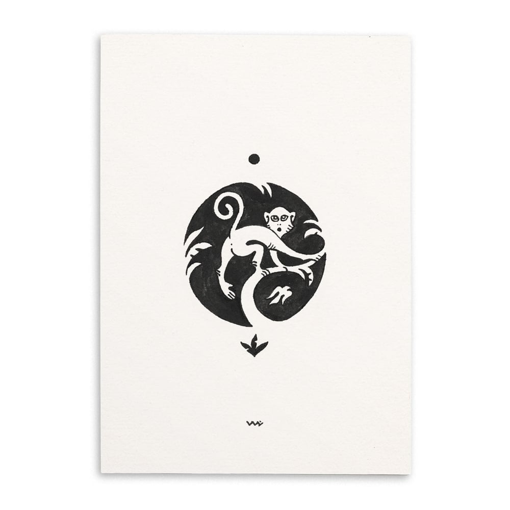 Image of 'JUNGLE I' ink drawing