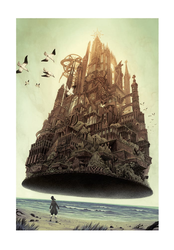 Image of L'île volante de Laputa - The flying island of Laputa
