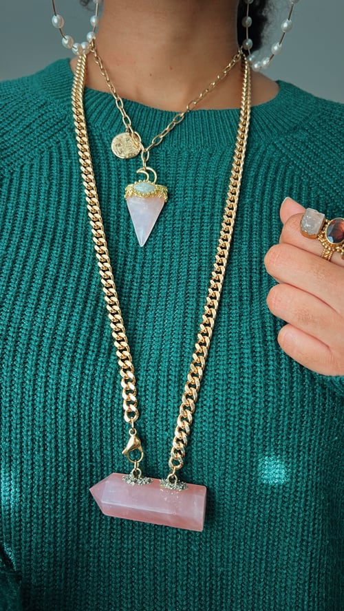 Image of BENTI • Rose Quartz Necklace 