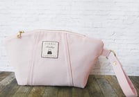 Image 1 of Pretty Pink Canvas Cosmetic Bag