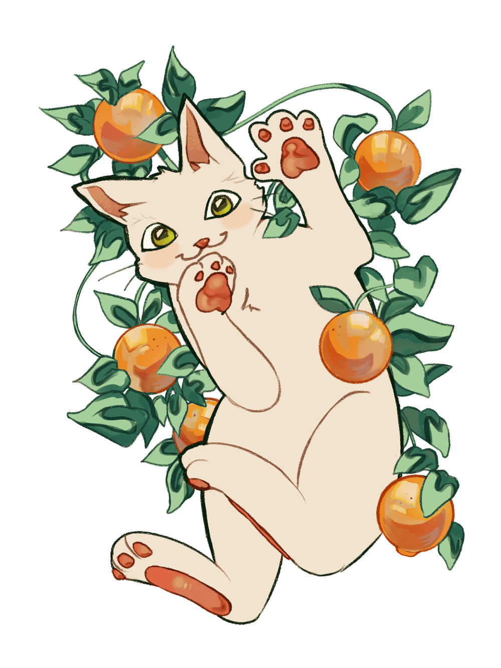 Image of Tangerine Kitty! (White)