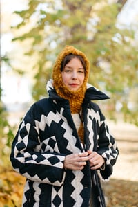 Image 1 of Ferris Balaclava Hood (Limited Merino wool, shown in Turmeric, more colours)