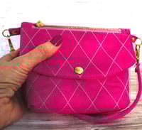Image 3 of Small Cobblestone Wallet in Hot Pink