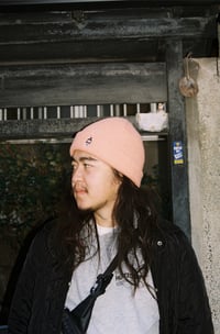 Image 2 of Hüntz Chop Beanie - Peach-Orange Ribbed