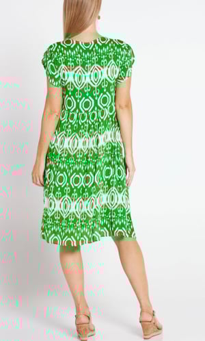 Image of Penny  Dress - Green White Ikat
