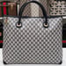 Image of Vtg. Gucci XL Blue Monogram Tote.