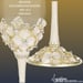 Image of BLOOM Ivory Swarovski Crystal Flutes and Cake Server Set