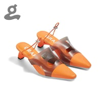 Image 1 of Pointed Transparent TPU Slipper Heels "Orange Oocyte"