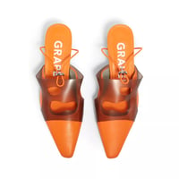 Image 5 of Pointed Transparent TPU Slipper Heels "Orange Oocyte"