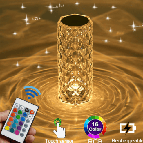Image of Crystal Diamond Table Lamp