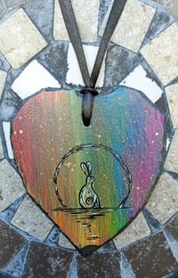 Image 1 of Moon bunny on slate heart