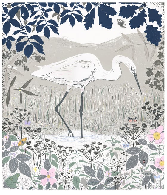 Image of Egret screen print