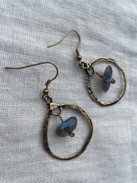 Image 5 of Labridite Gold brass Boho Earings 