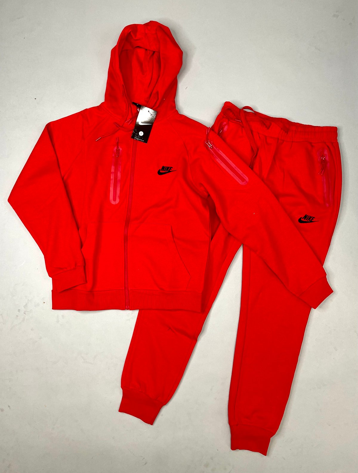 Men’s Red Zip Up Hoodie Sweatpants Set