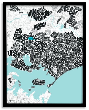 Image of Poole & Wimborne Minster Typographic Map