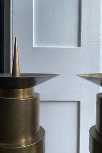 Image 4 of Pair of Large Brass Candleholders
