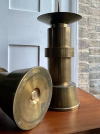 Image 3 of Pair of Large Brass Candleholders