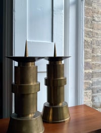 Image 5 of Pair of Large Brass Candleholders