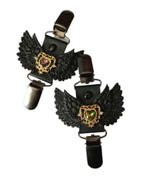 Image 2 of Winged heart garters - double