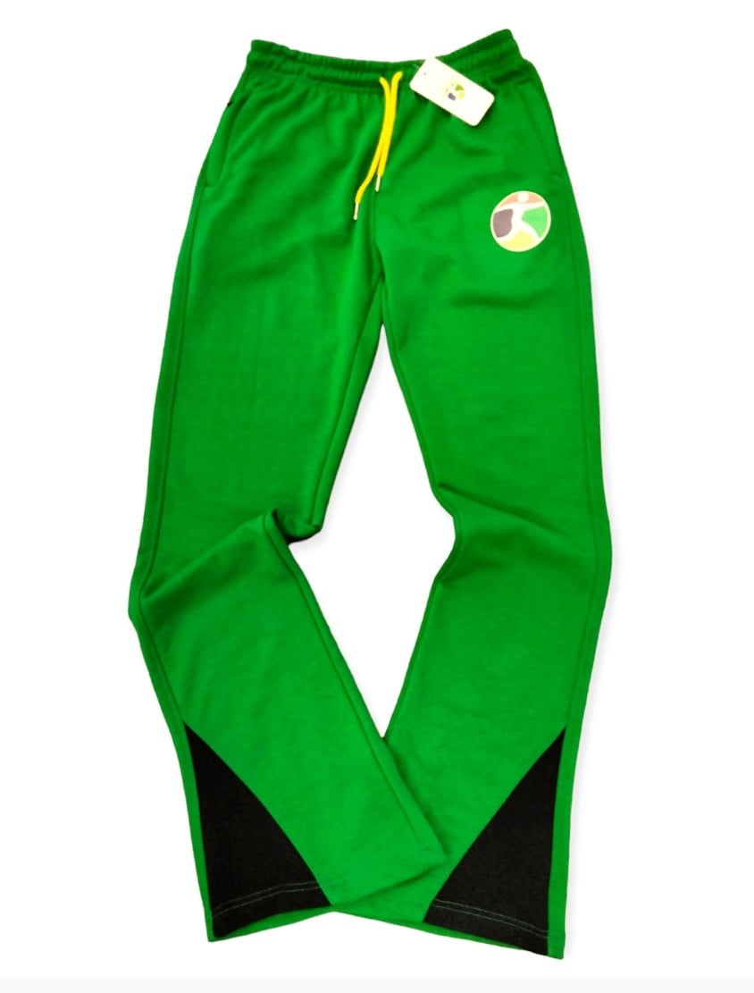 Image of GREEN/NAVY WIDE LEG JOGGER 