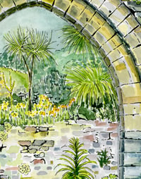 Image 2 of Tresco Abbey Gardens Watercolour Print