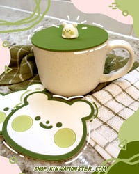 PREORDER: Matcha Bear Silicone Lid and Coaster Set