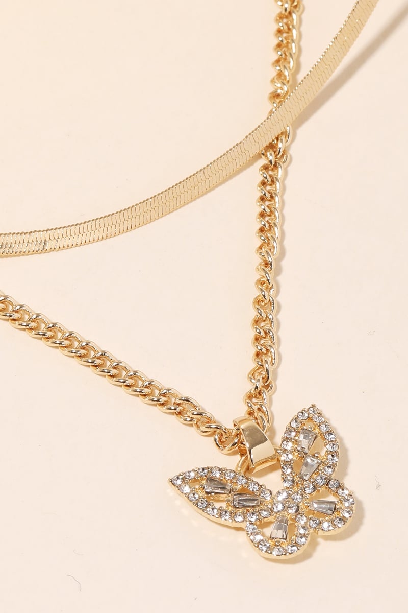 Image of Layered Butterfly Necklace 