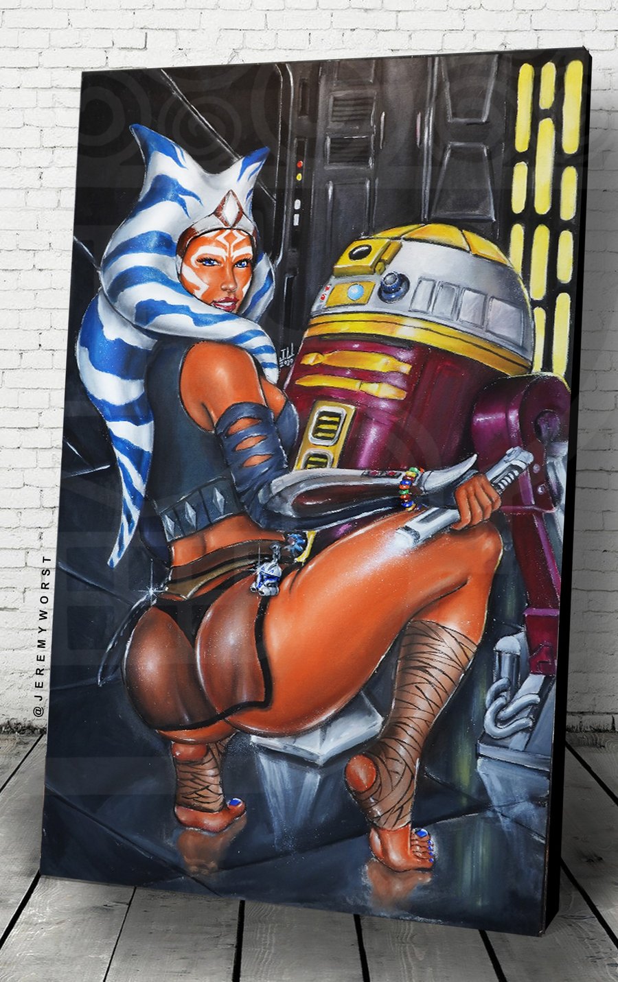 Image of Ahsoka by Jeremy Worst Acrylic Painting Posters Canvas Wall art Star Wars Decor