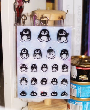 pee the penguin bubble sticker sheet