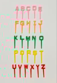 Image 2 of Alphabet Fruit Forks / Food Picks