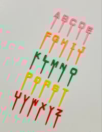 Image 3 of Alphabet Fruit Forks / Food Picks
