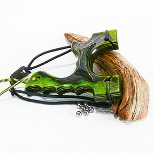 Image of Custom Wood Slingshot, Survivalist Sling Shot, Left or Right Handed, Wood Catapult, Unique Gift