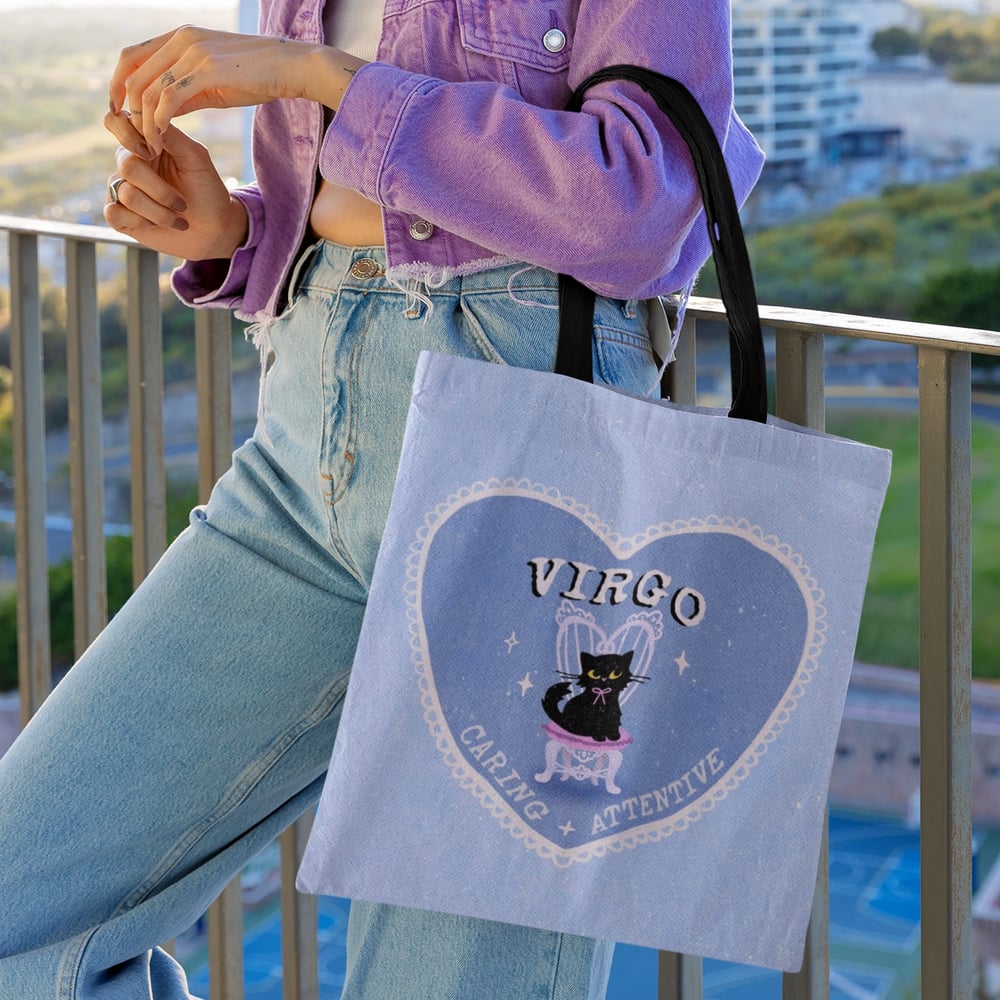 Image of LOVE CAT ASTROLOGY TOTE BAG