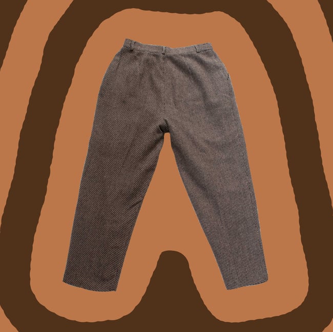 Vertical Apparel Group Brown Woven Wool Blend Pants