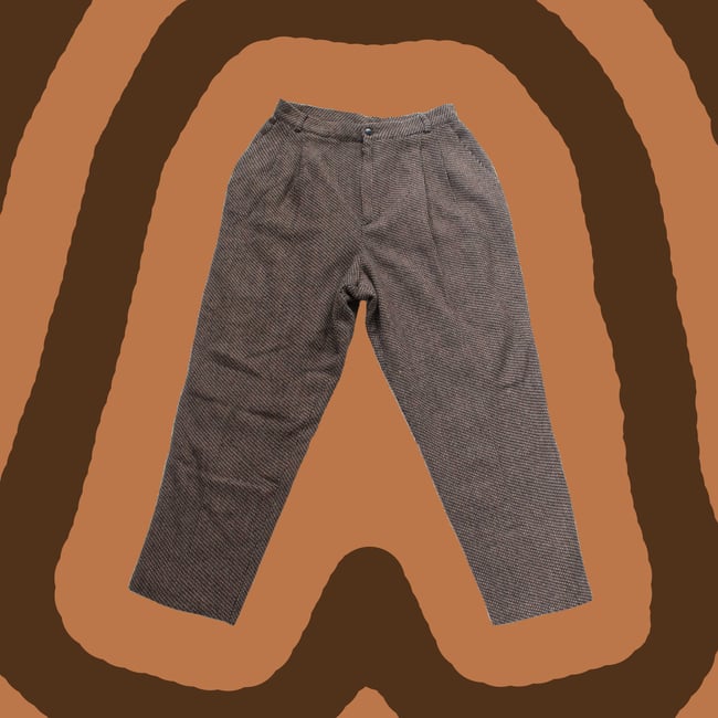 Vertical Apparel Group Brown Woven Wool Blend Pants