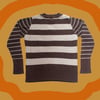 Faded Glory Dark & Light Brown Striped Ribbed Sweater