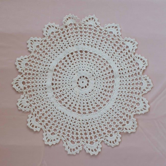 2 Vintage Handmade Crochet Doilies
