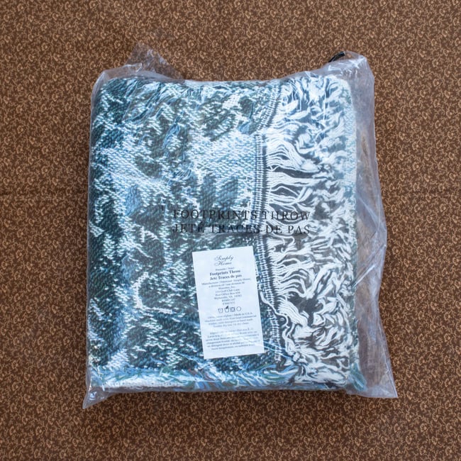 Simply Home Footprints Cotton Afghan Throw Blanket