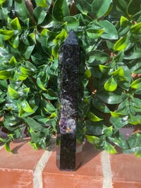 Image 4 of DARK RAINBOW FLUORITE 7.5 INCH TOWER 