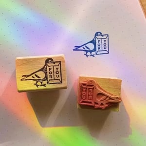 Image of “For You” Pigeon Rubber Stamp
