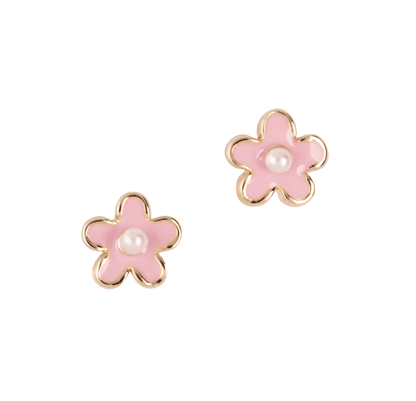 Image of Pink Fancy Flower Cutie Stud Earrings 