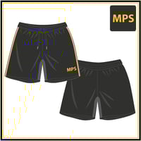 Image 1 of MPS Sport Shorts - Charcoal Gold/Grey Piping $38.05