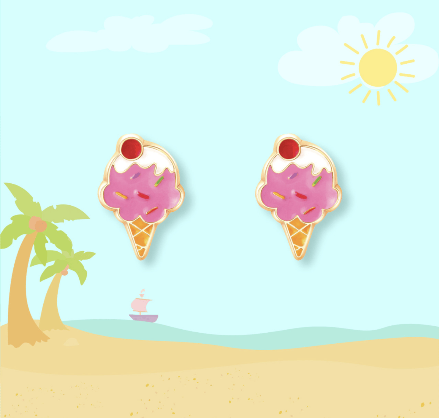 Image of Ice Cream Dream Cutie Stud Earrings 