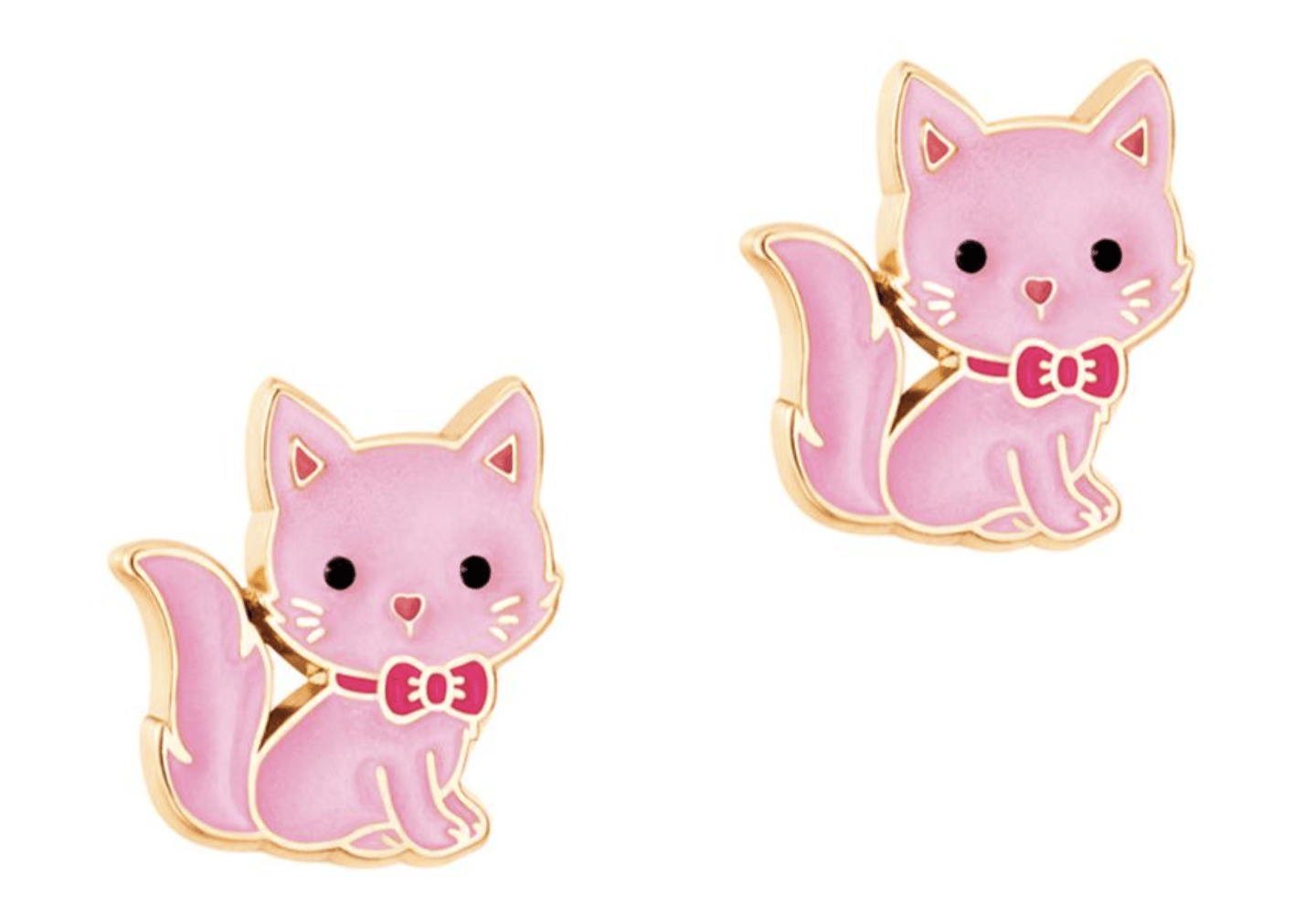 Image of Pink Kitty Cutie Stud Earrings 