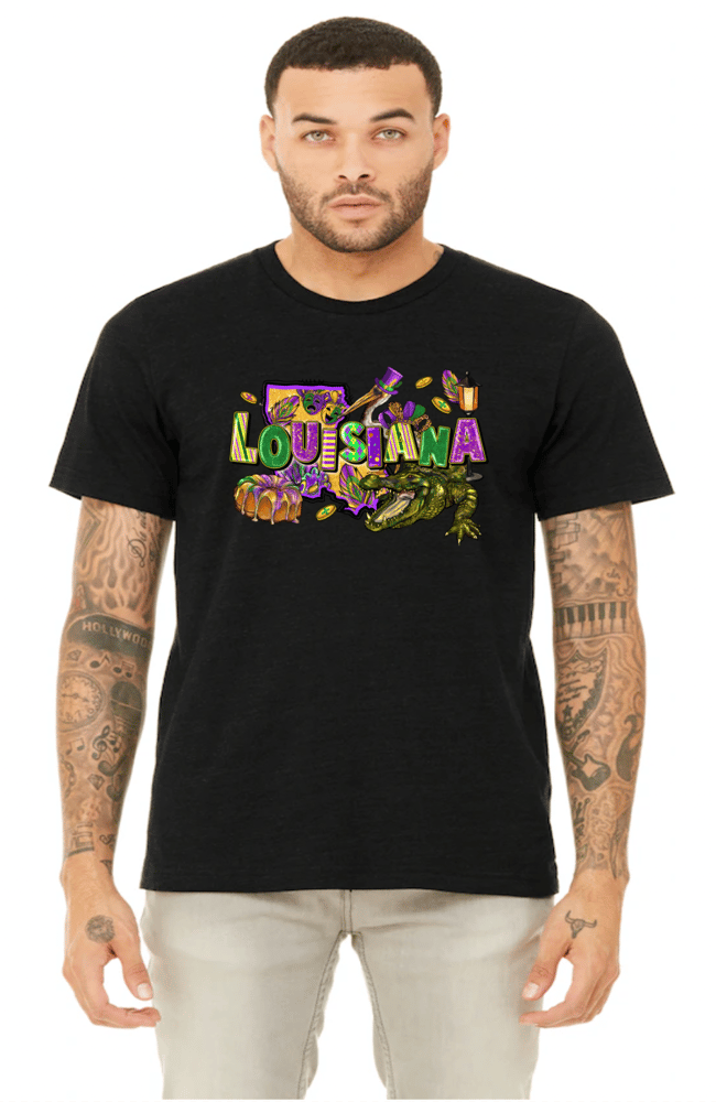Image of Mardi Gras Alligator Tee