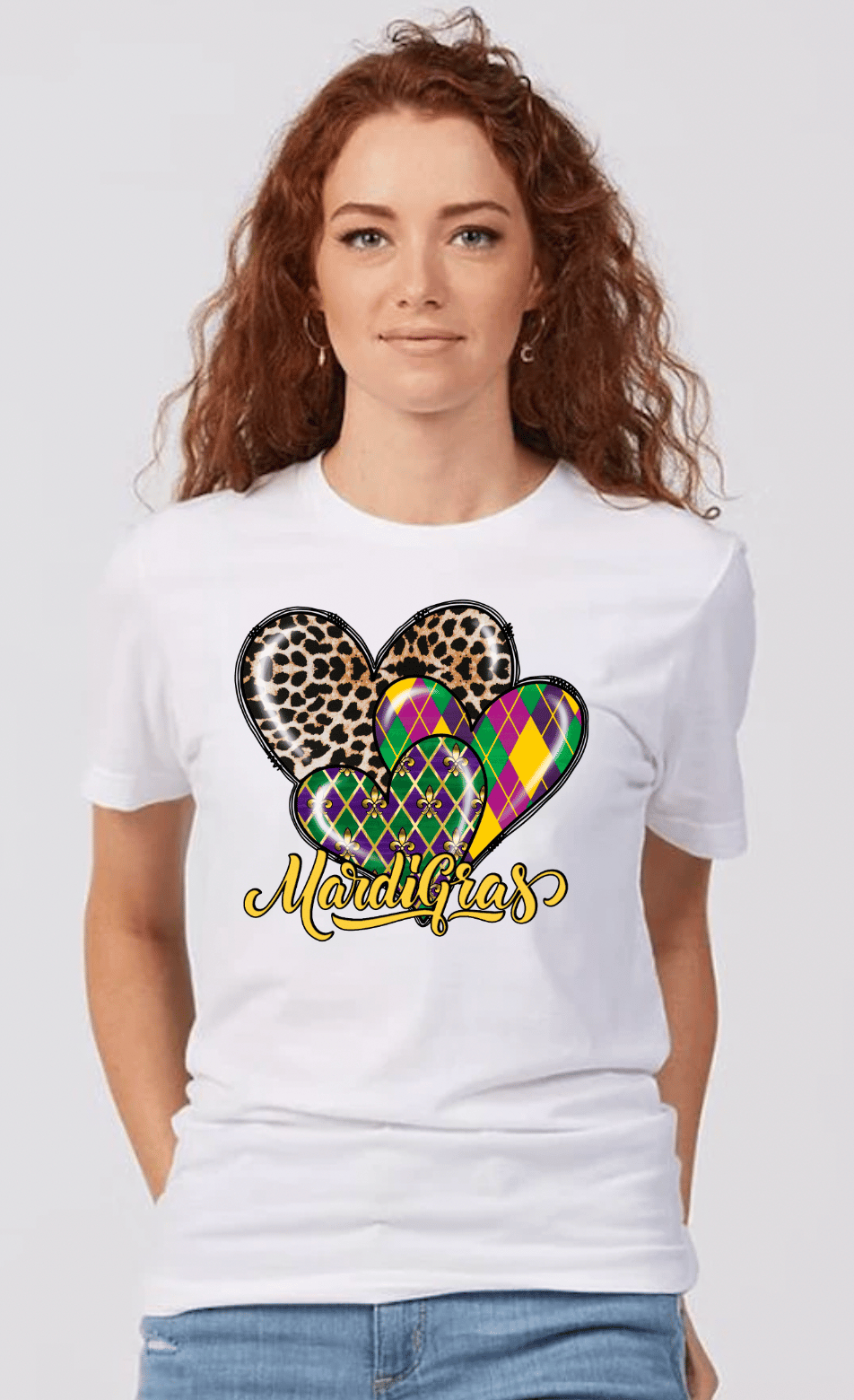 Image of Mardi Gras Leopard Heart Tee