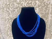 Image 3 of Sapphire Sparkling Blue Beads Necklace 